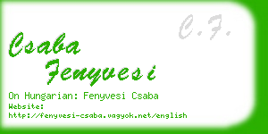 csaba fenyvesi business card